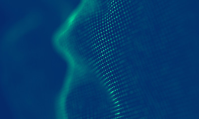 Abstract Blue Geometrical Background . Connection structure. Science background. Futuristic Technology HUD Element . onnecting dots and lines . Big data visualization and Business .
