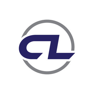 cl initial letter logo with circle blue color