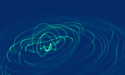 Abstract Blue Geometrical Background . Connection structure. Science background. Futuristic Technology HUD Element . onnecting dots and lines . Big data visualization and Business .