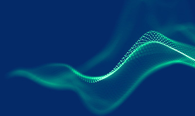 Abstract Blue Geometrical Background . Connection structure. Science background. Futuristic Technology HUD Element . onnecting dots and lines . Big data visualization and Business .