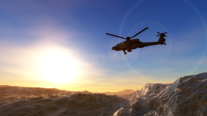 Fototapeta na wymiar helicopter war