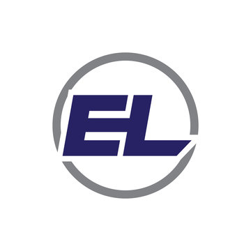 el initial letter logo with circle blue color