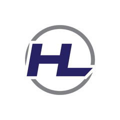 hl initial letter logo with circle blue color