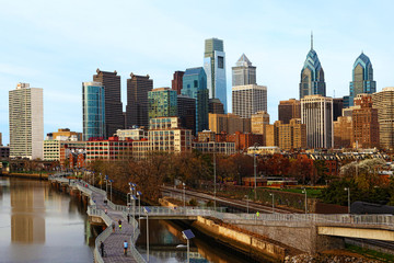 Fototapeta na wymiar View of the Philadelphia skyline