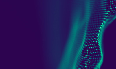 Abstract Blue Geometrical Particles on Purple Background . Connection structure. Science blue background. Futuristic Technology HUD Element . onnecting dots and lines . Big data and Business