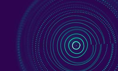 Abstract Blue Geometrical Particles on Purple Background . Connection structure. Science blue background. Futuristic Technology HUD Element . onnecting dots and lines . Big data and Business