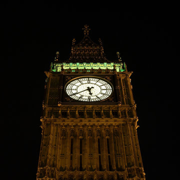 Big Ben clock tower at night