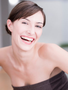 Woman making a face