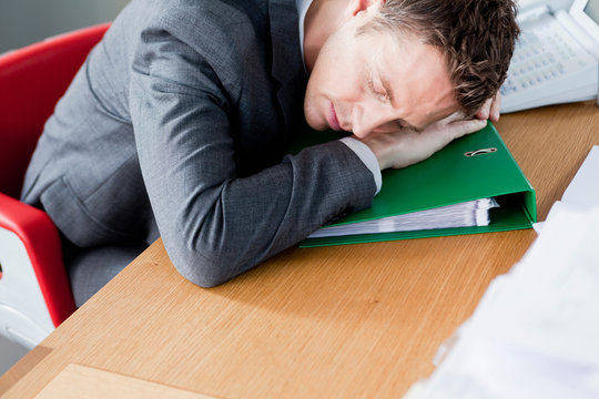 Man sleeping on a file