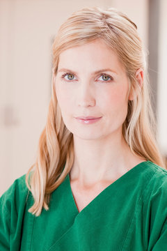 female medic looking at viewer