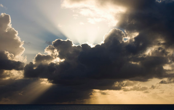 Sun breaks behind a cloud,Antigua