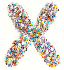 Confetti alphabet - letter X