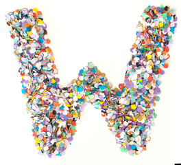 Confetti alphabet - letter W