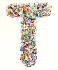Confetti alphabet - letter T