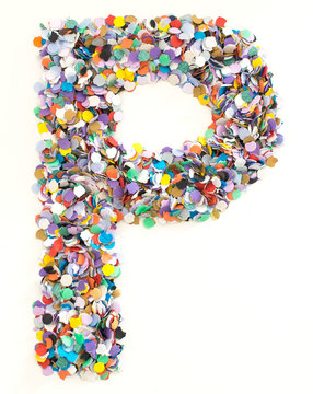 Confetti alphabet - letter P