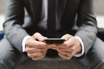 young businessman using a smartphone