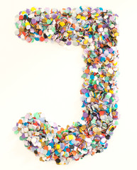 Confetti alphabet - letter J