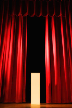 Lights on stage in theater