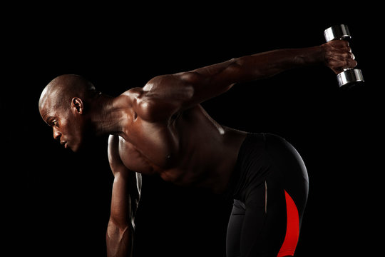 Athlete lifting weights