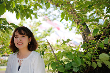 Early summer and young Japanese girls