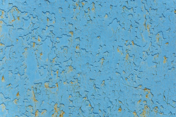 The texture of the old blue fence