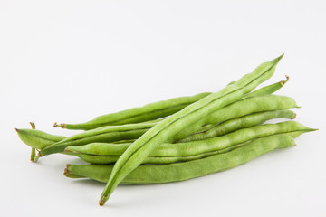 Green bean (Phaseolus vulgaris) isolated in white background