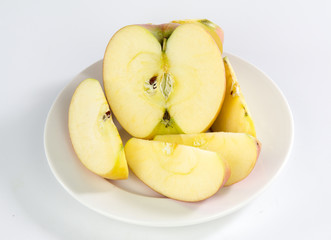 apple whole pieces set isolated on white background
