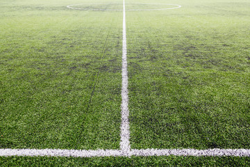 Fototapeta na wymiar Green grass texture in soccer Field