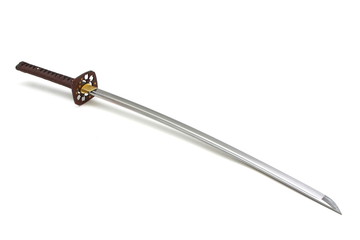 Full Japanese sword   on white background