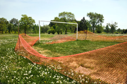 Fence on soccer field