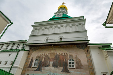 SERGIEV POSAD, RUSSIA - APRIL 26, 2017: Architecture of the ensemble of orthodox buildings of the...