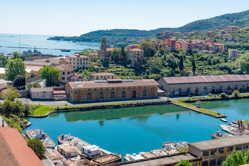 Panorama of the five lands in liguria italy