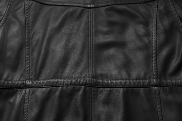 Naklejka premium Detail of a black deer napa leather jacket