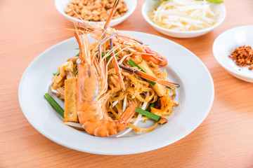 Pad Thai ,Stir fried noodle with shrimp and vegetables
