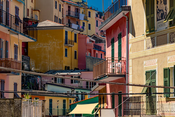 Fototapeta premium View of the colorful city of Manarola in the Gulf of Five Lands in Italy