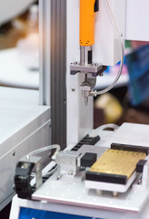 robot drill machine tool at mobile industrial manufacture factory