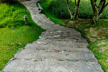 Fototapeta na wymiar Concrete stair in the park
