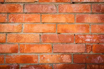 Wall of red brick