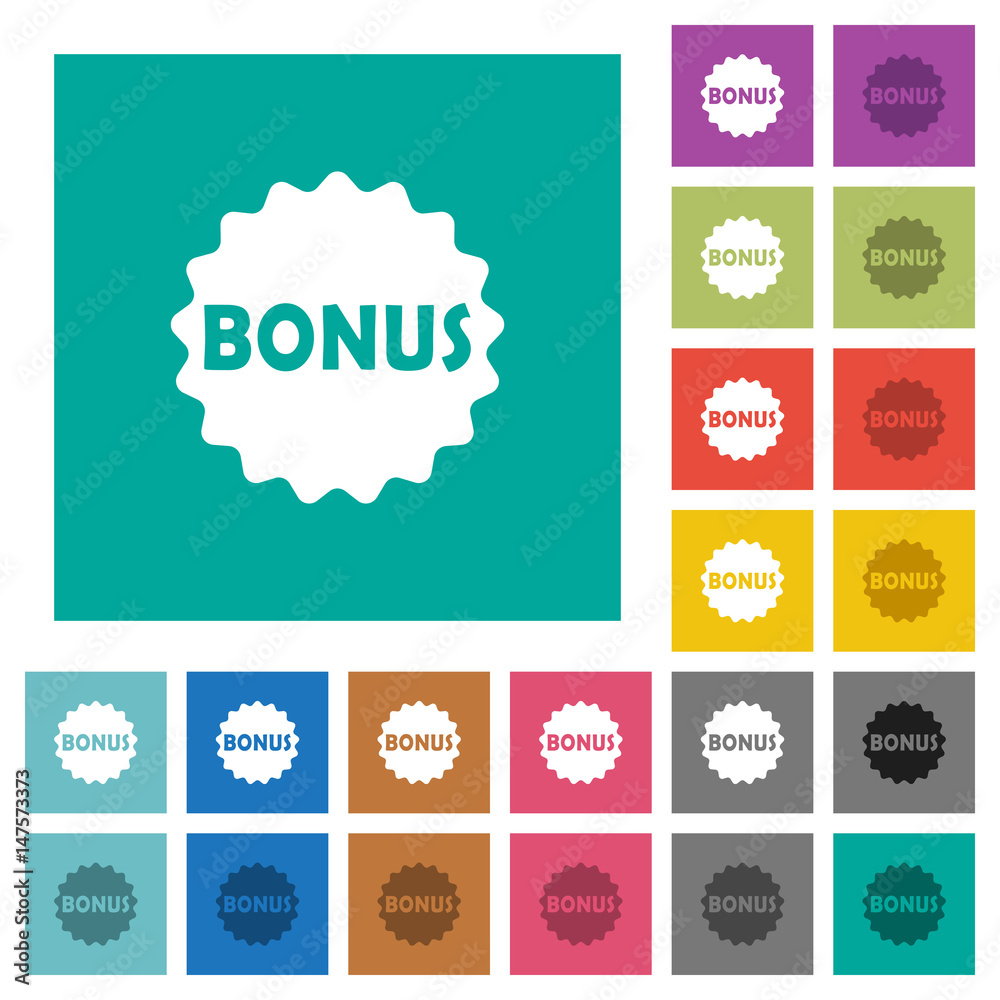 Canvas Prints Bonus sticker square flat multi colored icons