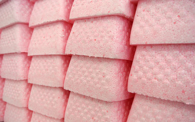 boxes in pink styrofoam