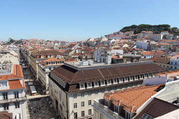 Fototapeta na wymiar Portugal, Lisbon view on city from Augusta Arch, Commerce Square.