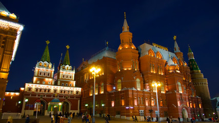 Fototapeta na wymiar Towers around Red Square in Moscow, Russia.