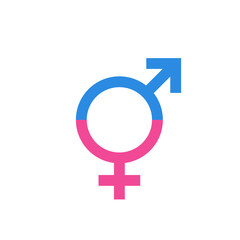 Gender equal sign vector icon. Men and woomen equal concept icon.