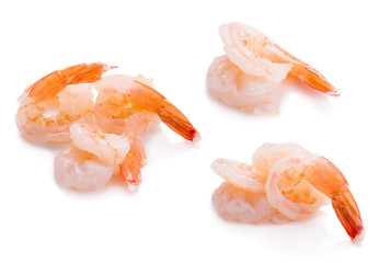 Shrimps Prawns isolated on a White Background Seafood