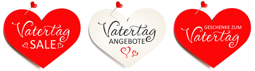 Herzförmige Zettel mit Pins - Set Vatertag Angebote 