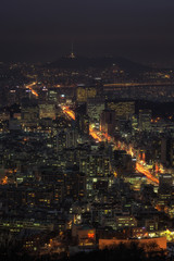 Gangnam and Seocho view at night