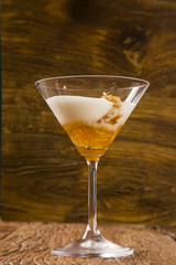 Greek yoghurt with honey in a glass