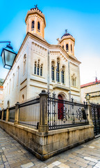 Serbian orthodox church. / Vertical view at old orthodox church in old town Dubrovnik, Croatia, religious monument.