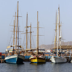 Obraz premium Yachts and boats in marina of Eilat.