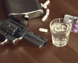 Suicidal tendencies with alcohol and weapons